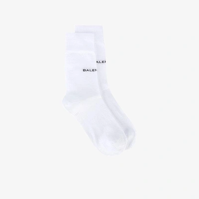 Shop Balenciaga Socken Mit Logo-print In White