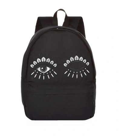 Shop Kenzo Winking Eye Backpack In Black