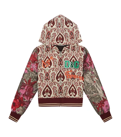 Shop Dolce & Gabbana Embellished Hooded Jacket In Multi