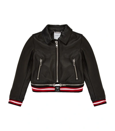 Shop Givenchy Stripe Trimmed Leather Jacket In Black