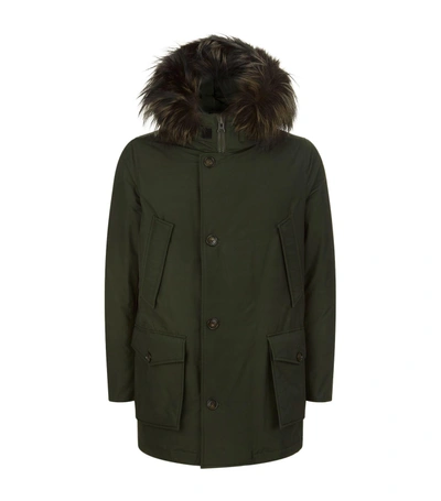 Shop Woolrich Arctic Fur-trimmed Parka In Green