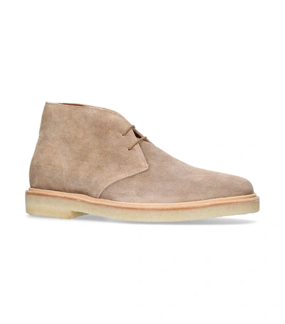 Shop Common Projects Chukka Suede Boots In Beige
