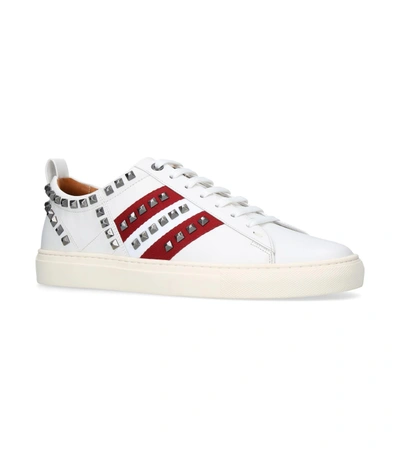 Shop Bally Helvio Embellished Leather Sneaker In White