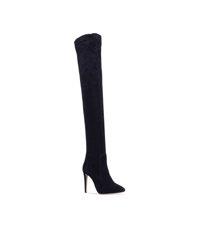 Shop Aquazzura Suede All I Need Thigh High Boots 105 In Black