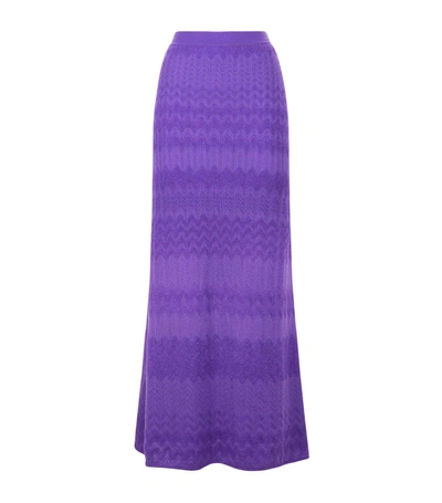 Shop Missoni Zig Zag Skirt In Purple