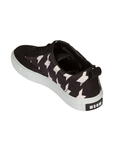 Shop Msgm Patterned Sneakers In Black