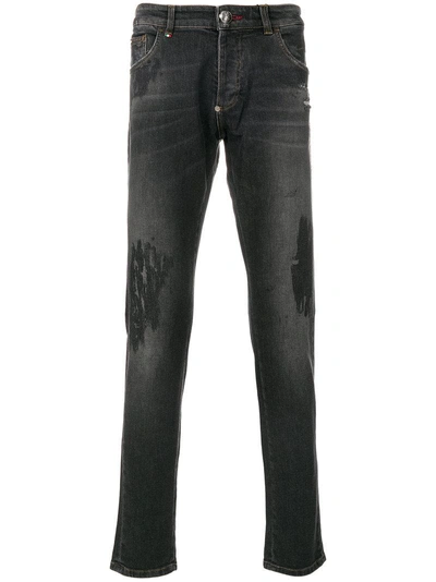 Shop Philipp Plein Wait Straight-leg Jeans In Grey