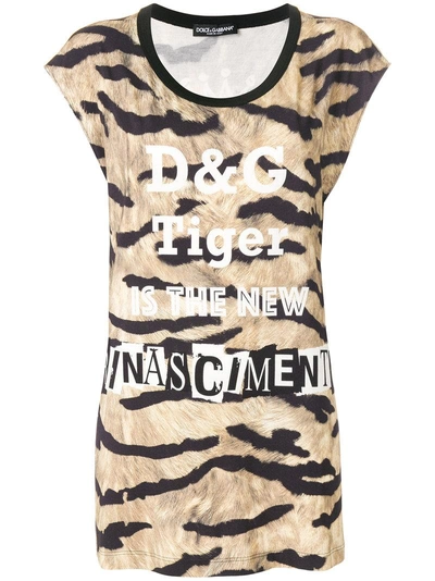 Shop Dolce & Gabbana Tiger Print T-shirt