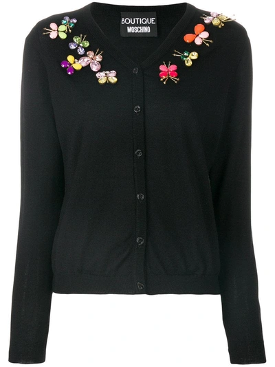 Shop Boutique Moschino Butterfly Embellished Cardigan