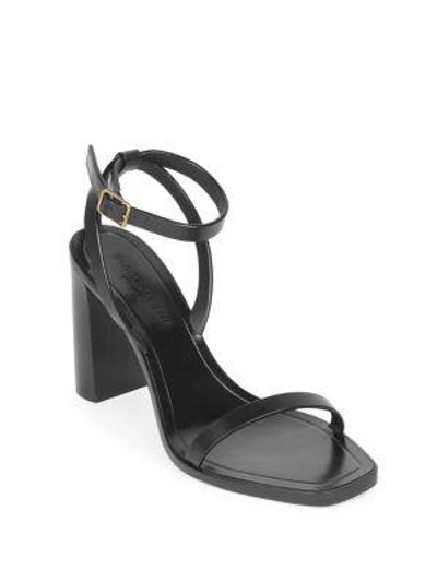 Shop Saint Laurent Loulou Ankle-strap Leather Sandals In Noir