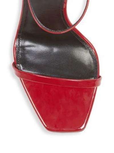 Shop Saint Laurent Opyum Ankle Strap Leather Sandals In Rouge