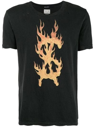 Ksubi X Travis Scott Flaming Dollar T-shirt In Vintage Blk | ModeSens 