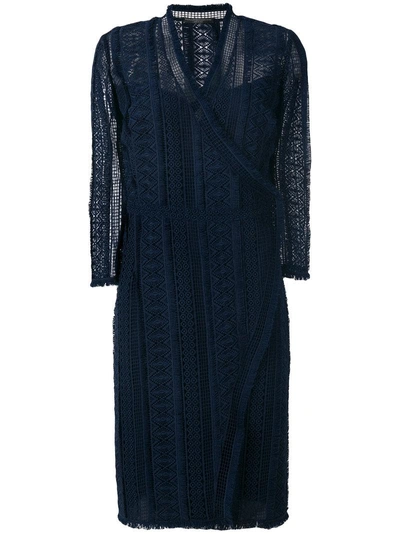 Shop Ermanno Scervino Crocheted Wrap Style Dress