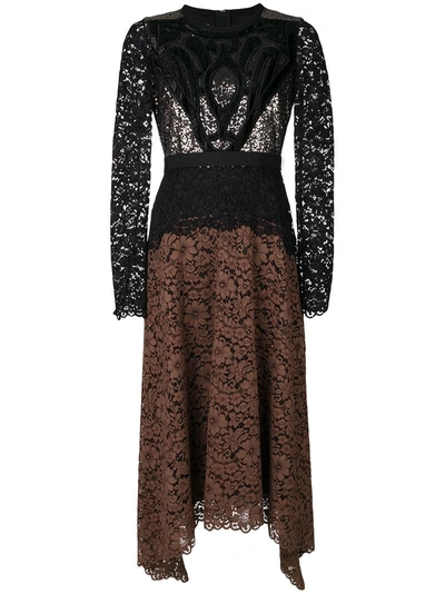 Shop Antonio Marras Lace Detail Contrast Dress