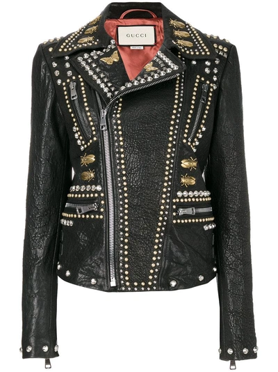 Shop Gucci Studded Biker Jacket
