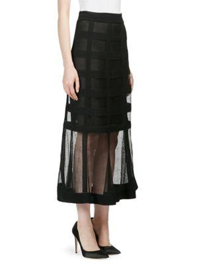 Shop Alexander Mcqueen Long Sheer Skirt In Black