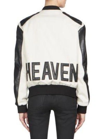 Shop Saint Laurent Heaven Teddy Jacket In Chalk