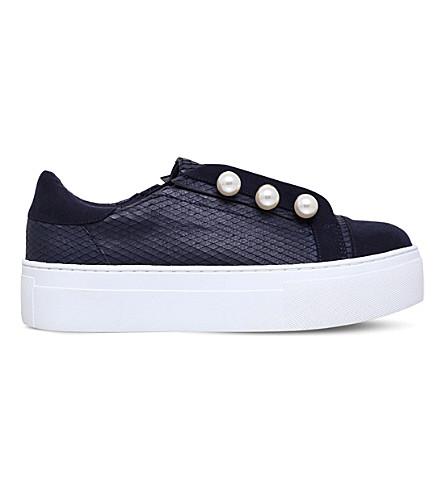 navy flatform trainers