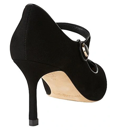 Shop Lk Bennett Monica Suede Mary Jane Courts In Bla-black