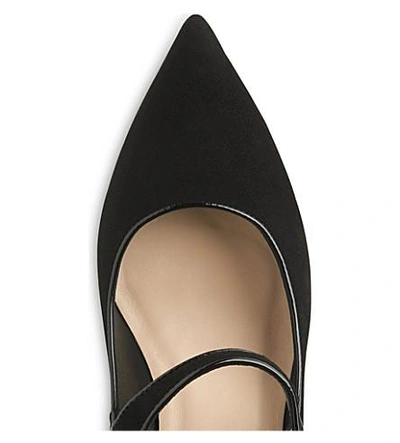 Shop Lk Bennett Monica Suede Mary Jane Courts In Bla-black