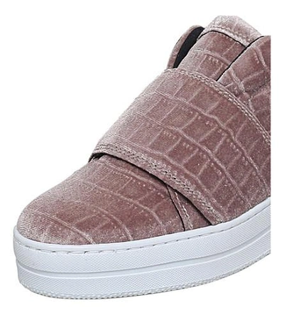 Shop Kurt Geiger Labelle Crocodile-embossed Sneakers In Pale Pink