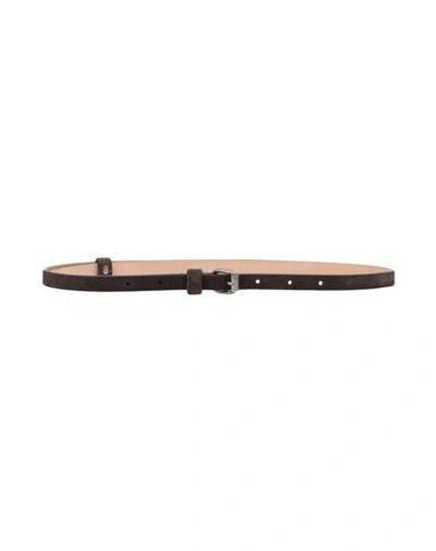 Shop Aspesi Thin Belt In Dark Brown