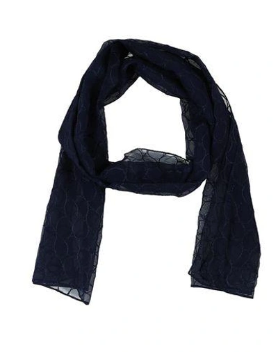 Shop Altea Oblong Scarves In Dark Blue