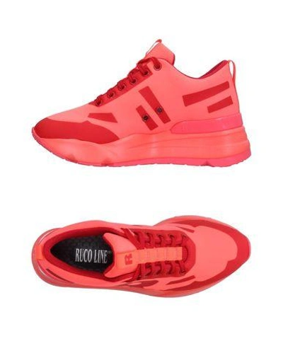 Shop Ruco Line Sneakers In Coral