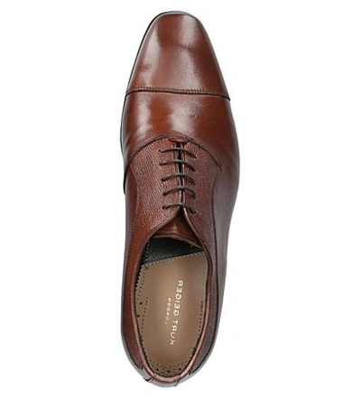 Shop Kurt Geiger Austin Textured-leather Oxford Shoes In Tan
