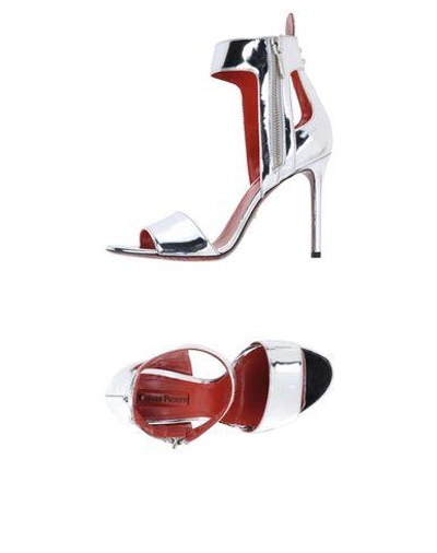 Shop Cesare Paciotti Sandals In Silver