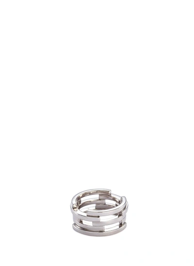 Shop Dauphin 'volume' 18k White Gold Cutout Five Tier Ring In Metallic