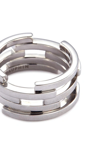 Shop Dauphin 'volume' 18k White Gold Cutout Five Tier Ring In Metallic