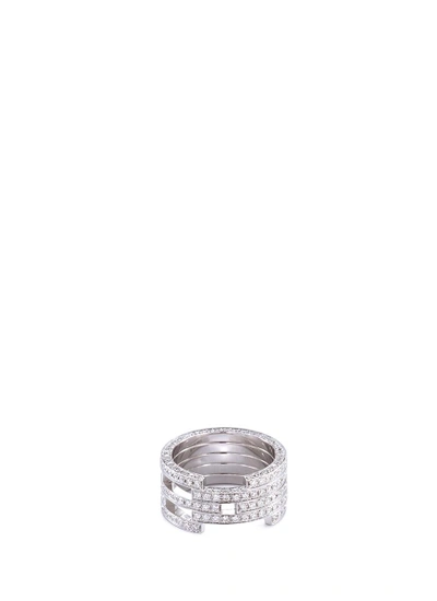 Shop Dauphin Diamond 18k White Gold Ring In Metallic