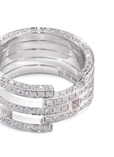 Shop Dauphin Diamond 18k White Gold Ring In Metallic