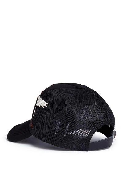 Shop Venna Strass Star Crane Embroidered Baseball Cap In Black