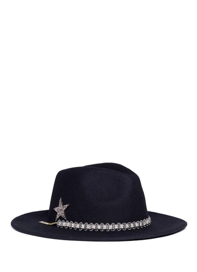 Shop Venna Jewelled Band Wool Felt Fedora Hat