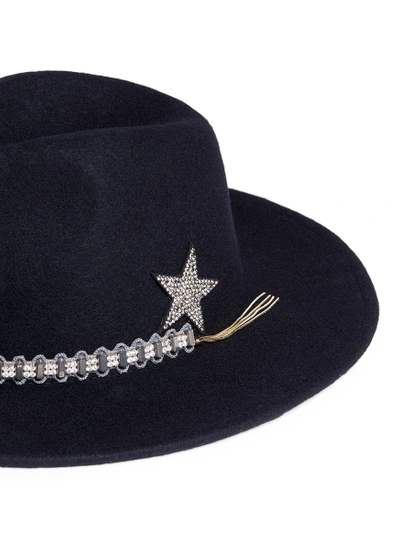 Shop Venna Jewelled Band Wool Felt Fedora Hat