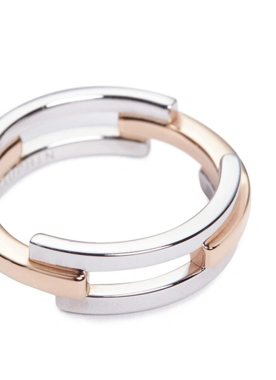 Shop Dauphin 'volume' 18k Rose And White Gold Ring In Metallic