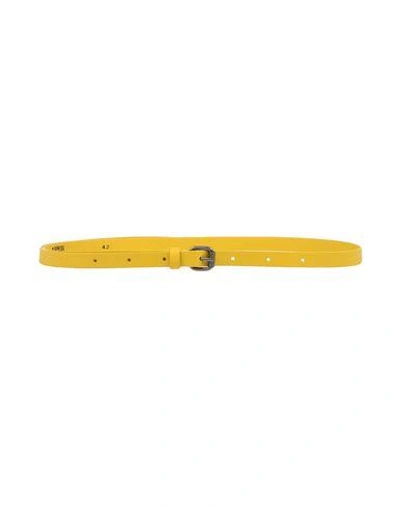 Shop Aspesi Thin Belt In Yellow