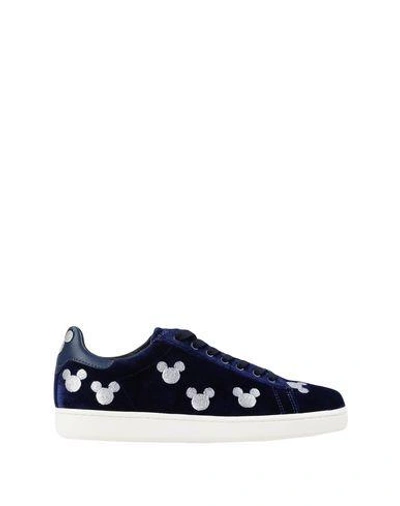 Shop Moa Master Of Arts Moaconcept Woman Sneakers Midnight Blue Size 7.5 Textile Fibers, Leather