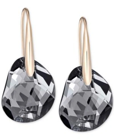 Swarovski Galet Rose Gold-tone & Faceted Crystal Earrings In Black/gold |  ModeSens