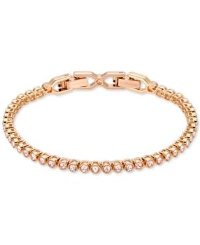 Shop Swarovski Crystal Tennis Bracelet In Rose Gold