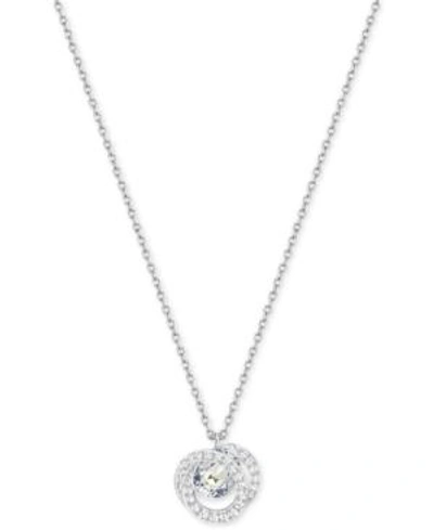 Shop Swarovski Generation Silver-tone Spiral Crystal Pendant Necklace