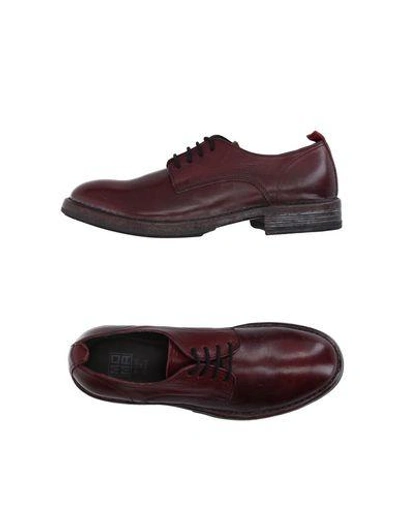 Shop Moma Laced Shoes In Maroon