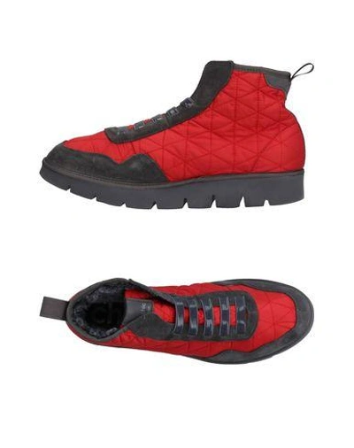 Shop Pànchic Panchic Woman Sneakers Red Size 7 Soft Leather, Textile Fibers, Shearling