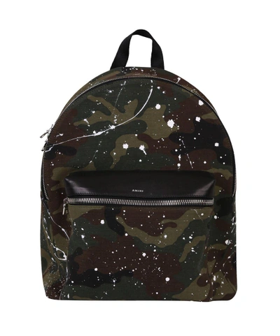 Shop Amiri Leather-trimmed Corduroy Camouflage Backpack In Verde