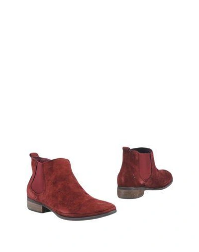 Shop Atelier Mercadal Ankle Boot In Maroon