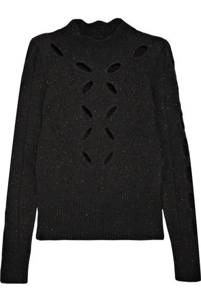 Shop Isabel Marant Elea Cutout Knitted Sweater In Black