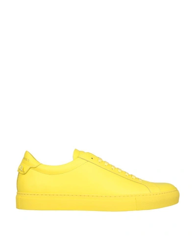 Shop Givenchy Urban Street Leather Sneakers In Giallo