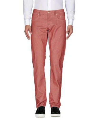 Shop Siviglia Man Pants Brick Red Size 29 Cotton, Elastane